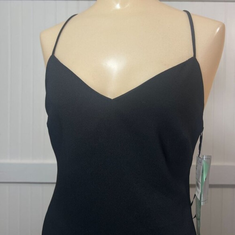 Vtg Slinky Cocktail Dress Black Rachel Green Halter Maxi Prom Formal NWT LBD
